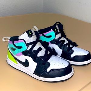 Jordan Kids Sneakers - Black, White, Green, Purple